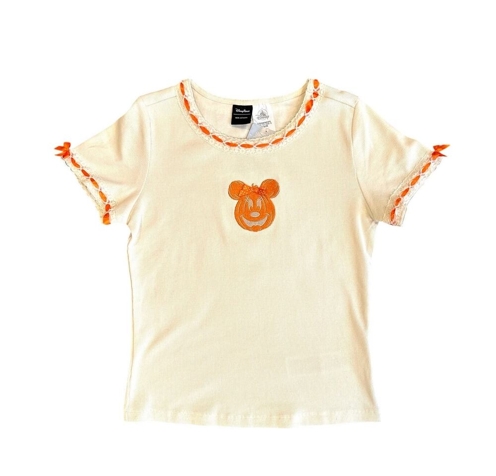 Disney Parks Her Universe Halloween Minnie Mouse Retro Baby T-shirt Medium Bow